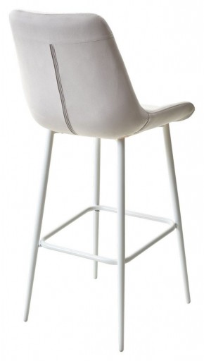 Барный стул ХОФМАН, цвет H-09 Светло-серый, велюр / белый каркас М-City в Магнитогорске - magnitogorsk.ok-mebel.com | фото 4