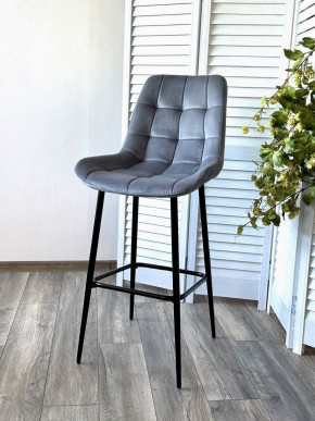 Барный стул ХОФМАН, цвет H-14 Серый, велюр / черный каркас М-City в Магнитогорске - magnitogorsk.ok-mebel.com | фото 3