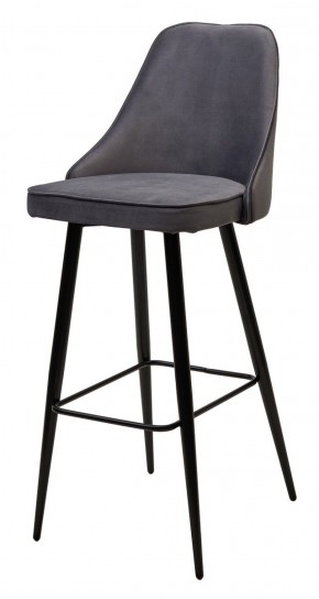 Барный стул NEPAL-BAR СЕРЫЙ #27, велюр/ черный каркас (H=78cm) М-City в Магнитогорске - magnitogorsk.ok-mebel.com | фото 1