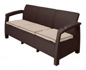 Диван Yalta Premium Sofa 3 Set (Ялта) шоколадный (+подушки под спину) в Магнитогорске - magnitogorsk.ok-mebel.com | фото