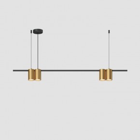 DK4061-BK+SG Подвесной светильник ORBIT, IP20, 4xGU10 LED до 15 Вт, черный + сатинированное золото, алюминий в Магнитогорске - magnitogorsk.ok-mebel.com | фото