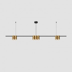 DK4063-BK+SG Подвесной светильник ORBIT, IP20, 7xGU10 LED до 15 Вт, черный + сатинированное золото, алюминий в Магнитогорске - magnitogorsk.ok-mebel.com | фото