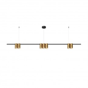 DK4063-BK+SG Подвесной светильник ORBIT, IP20, 7xGU10 LED до 15 Вт, черный + сатинированное золото, алюминий в Магнитогорске - magnitogorsk.ok-mebel.com | фото 3