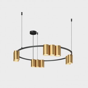 DK4065-BK+SG Подвесной светильник ORBIT , IP20, 10xGU10 LED до 15 Вт, черный + сатинированное золото, алюминий в Магнитогорске - magnitogorsk.ok-mebel.com | фото