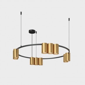 DK4065-BK+SG Подвесной светильник ORBIT , IP20, 10xGU10 LED до 15 Вт, черный + сатинированное золото, алюминий в Магнитогорске - magnitogorsk.ok-mebel.com | фото 2