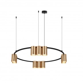 DK4065-BK+SG Подвесной светильник ORBIT , IP20, 10xGU10 LED до 15 Вт, черный + сатинированное золото, алюминий в Магнитогорске - magnitogorsk.ok-mebel.com | фото 3