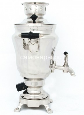 Электрический самовар из латуни никелированный на 1,5 литра форма "Тюльпан" с защитой от выкипания в Магнитогорске - magnitogorsk.ok-mebel.com | фото 3