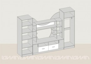 Гостиная Аллегро с 2 шкафами вариант-5 (Ясень светлый/тёмный) в Магнитогорске - magnitogorsk.ok-mebel.com | фото 2