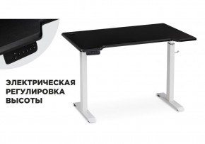 Компьютерный стол Маркос с механизмом подъема 120х75х75 черная шагрень / белый в Магнитогорске - magnitogorsk.ok-mebel.com | фото