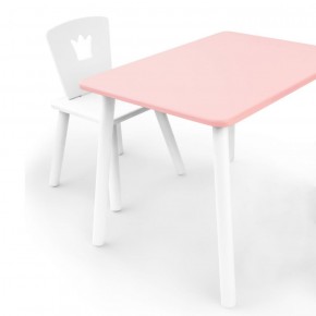 Комплект детской мебели стол и стул Корона (Розовый/Белый/Белый) в Магнитогорске - magnitogorsk.ok-mebel.com | фото 1