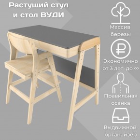 Комплект растущий стол и стул 38 попугаев «Вуди» (Серый, Без покрытия) в Магнитогорске - magnitogorsk.ok-mebel.com | фото