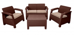 Комплект уличной мебели Yalta Premium Terrace Set (Ялта) шоколадый (+подушки под спину) в Магнитогорске - magnitogorsk.ok-mebel.com | фото