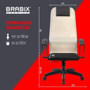 Кресло BRABIX PREMIUM "Ultimate EX-800" пластик, плотная двойная сетка Х2, черное/бежевое, 532916 в Магнитогорске - magnitogorsk.ok-mebel.com | фото 6