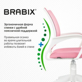 Кресло BRABIX "Fly MG-396W", с подлокотниками, пластик белый, сетка, розовое, 533008 в Магнитогорске - magnitogorsk.ok-mebel.com | фото 6