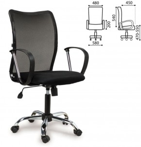 Кресло BRABIX "Spring MG-308" (хром, ткань черная) 531403 в Магнитогорске - magnitogorsk.ok-mebel.com | фото 4
