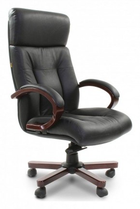 Кресло для руководителя Chairman 421 черный/орех темный, черный в Магнитогорске - magnitogorsk.ok-mebel.com | фото 1