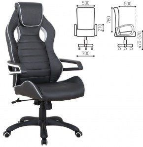 Кресло компьютерное BRABIX "Techno Pro GM-003" (черное/серое, вставки серые) 531814 в Магнитогорске - magnitogorsk.ok-mebel.com | фото 2