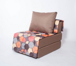 Кресло-кровать бескаркасное Харви (коричневый-геометрия браун) в Магнитогорске - magnitogorsk.ok-mebel.com | фото