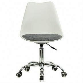 Кресло стул BRABIX "Eames MG-310 CH", хром, пластик белый, ткань серая, 532924 в Магнитогорске - magnitogorsk.ok-mebel.com | фото