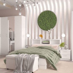 Кровать 1400 Париж с настилом (Белый тиснение) в Магнитогорске - magnitogorsk.ok-mebel.com | фото 3