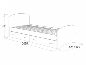 Кровать-6 одинарная с 2-мя ящиками (800*2000) в Магнитогорске - magnitogorsk.ok-mebel.com | фото 2