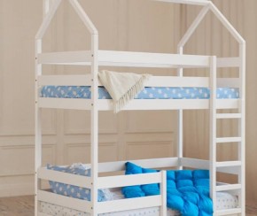 Кровать-домик двухъярусная 80*160 Белый в Магнитогорске - magnitogorsk.ok-mebel.com | фото 6