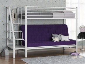 Кровать двухъярусная с диваном "Мадлен-3" (Белый/Фиолетовы) в Магнитогорске - magnitogorsk.ok-mebel.com | фото