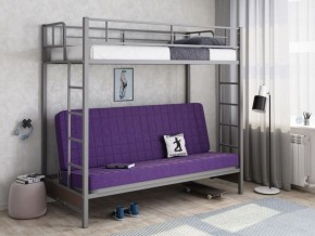 Кровать двухъярусная с диваном "Мадлен" (Серый/Фиолетовый) в Магнитогорске - magnitogorsk.ok-mebel.com | фото 1
