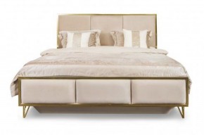 Кровать Lara 1800 с мягким изголовьем + основание (белый глянец) в Магнитогорске - magnitogorsk.ok-mebel.com | фото