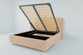 Кровать Нягань с ПМ 1400 (экокожа бежевая) в Магнитогорске - magnitogorsk.ok-mebel.com | фото