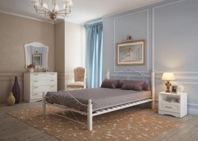 Кровать "Фортуна 1" КМД 2.01 Белая (1200*2000) (ножки-белые) с коваными элементами в Магнитогорске - magnitogorsk.ok-mebel.com | фото