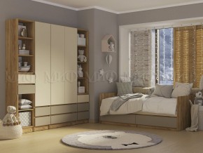ЧЕЛСИ Color Кровать с ящиками 800 с настилом ЛДСП (Слоновая кость/Глиняный серый/Дуб крафт) в Магнитогорске - magnitogorsk.ok-mebel.com | фото 2