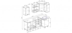 Кухня угловая Антрацит 2200х1000 (Стол. 38мм) в Магнитогорске - magnitogorsk.ok-mebel.com | фото 2