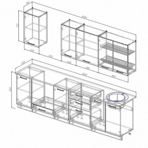 Кухонный гарнитур Антрацит 2800 (Стол. 26мм) в Магнитогорске - magnitogorsk.ok-mebel.com | фото 2