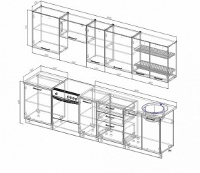 Кухонный гарнитур Антрацит 3000 (Стол. 26мм) в Магнитогорске - magnitogorsk.ok-mebel.com | фото 2