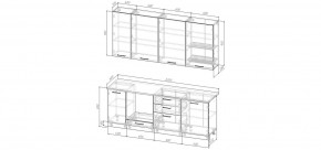 Кухонный гарнитур Меренга 2200 h950 (Стол. 26мм) в Магнитогорске - magnitogorsk.ok-mebel.com | фото 2