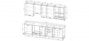 Кухонный гарнитур Меренга 3000 h950 (Стол. 26мм) в Магнитогорске - magnitogorsk.ok-mebel.com | фото 2