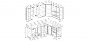 Кухонный гарнитур Старое Дерево 2200*1600 h950 (Стол. 38мм) в Магнитогорске - magnitogorsk.ok-mebel.com | фото 2