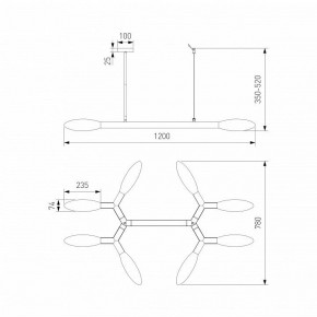 Люстра на штанге Eurosvet Covalent 30180 черный в Магнитогорске - magnitogorsk.ok-mebel.com | фото 3