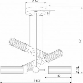 Люстра на штанге Eurosvet Oriens 60166/6 латунь в Магнитогорске - magnitogorsk.ok-mebel.com | фото 5