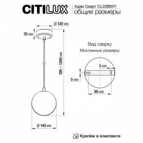 Подвесной светильник Citilux Адам Смарт CL228B011 в Магнитогорске - magnitogorsk.ok-mebel.com | фото 5