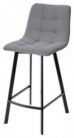 Полубарный стул CHILLI-QB SQUARE серый #27, велюр / черный каркас (H=66cm) М-City в Магнитогорске - magnitogorsk.ok-mebel.com | фото 1