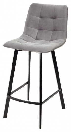Полубарный стул CHILLI-QB SQUARE светло-серый #26, велюр / черный каркас (H=66cm) М-City в Магнитогорске - magnitogorsk.ok-mebel.com | фото