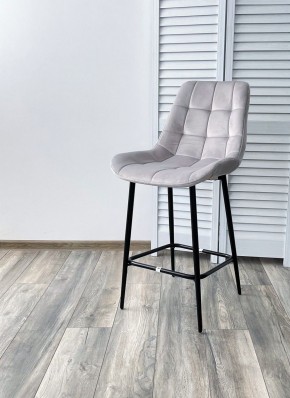 Полубарный стул ХОФМАН, цвет H-09 Светло-серый, велюр / черный каркас H=63cm М-City в Магнитогорске - magnitogorsk.ok-mebel.com | фото 2