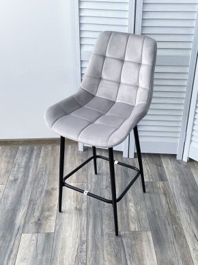 Полубарный стул ХОФМАН, цвет H-09 Светло-серый, велюр / черный каркас H=63cm М-City в Магнитогорске - magnitogorsk.ok-mebel.com | фото 4