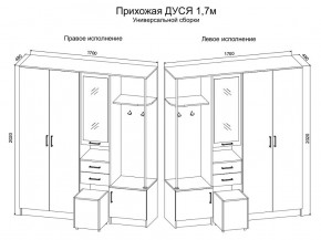 Прихожая Дуся 1.7 УНИ (Дуб Бунратти/Цемент) в Магнитогорске - magnitogorsk.ok-mebel.com | фото 2