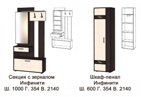 ИНФИНИТИ Прихожая (Секция с зеркалом + шкаф-пенал) в Магнитогорске - magnitogorsk.ok-mebel.com | фото 3