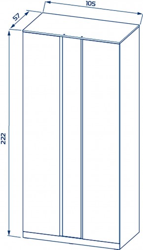 S01194 Варма Стор 105 шкаф распашной с зеркалом 222х105х57, белый в Магнитогорске - magnitogorsk.ok-mebel.com | фото 2