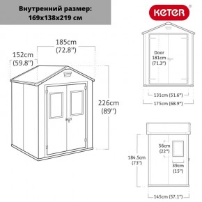 Сарай Манор 6*5 TWF (два окна на фасаде) MANOR 6x5 DD (two windows at the front) в Магнитогорске - magnitogorsk.ok-mebel.com | фото 2