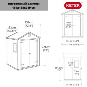 Сарай Манор 6x5DD (Manor 6x5DD) cерый/белый в Магнитогорске - magnitogorsk.ok-mebel.com | фото 2